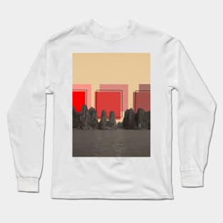 Serenity View, Minimalist Landscape Long Sleeve T-Shirt